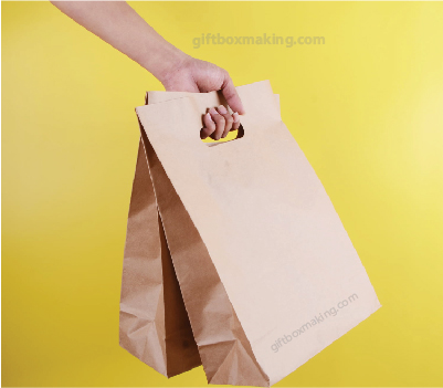 die-cut handle kraft bag with custom printing