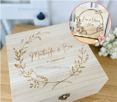 wooden box with foil embossing