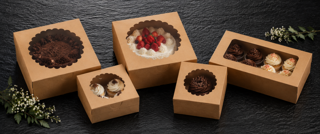 craft paper sweet Box with Die-Cut Windows for cake box dubai